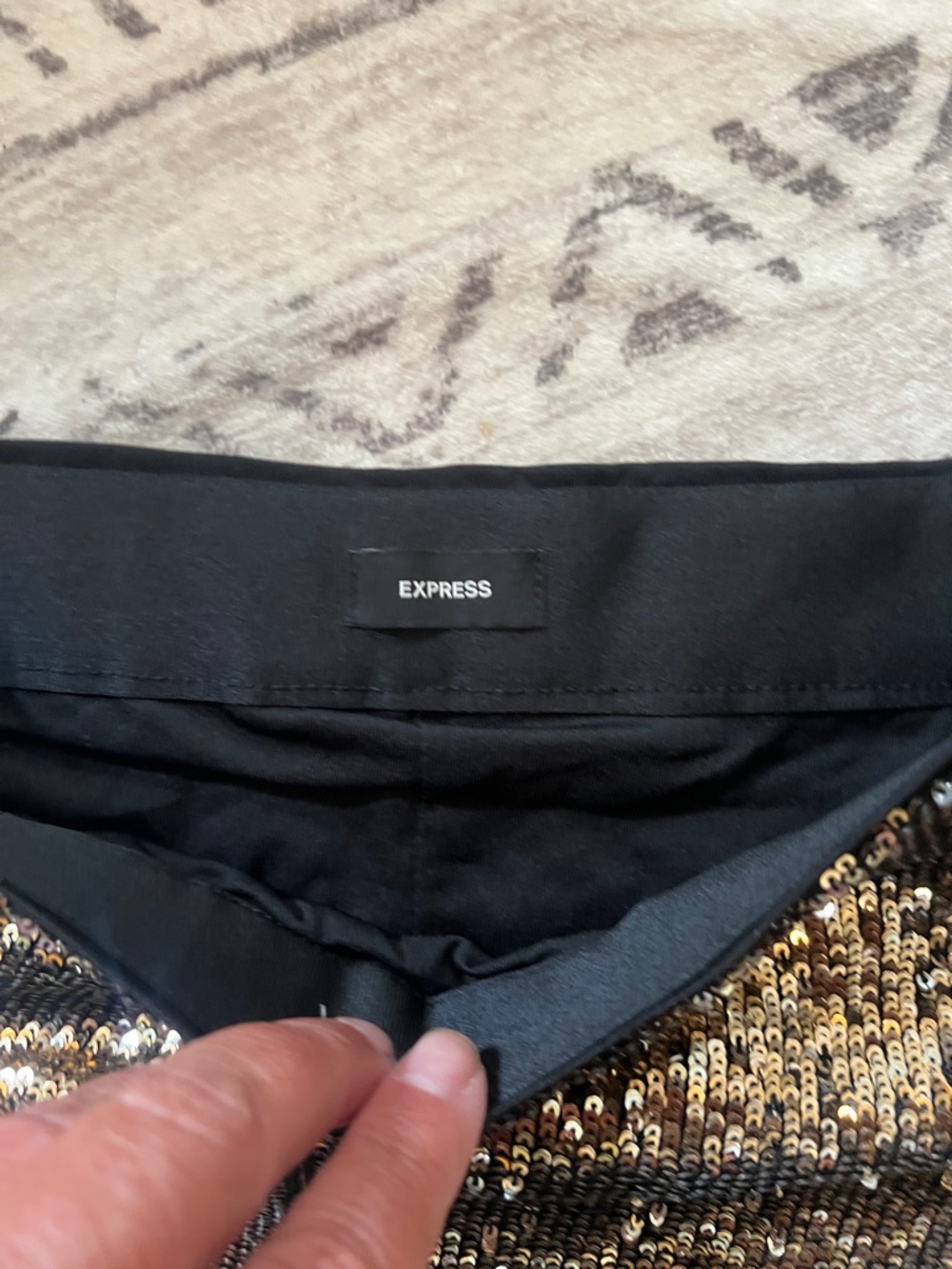 Express Metallic Sequin pants with pockets - Bronze - Picture 5 of 11